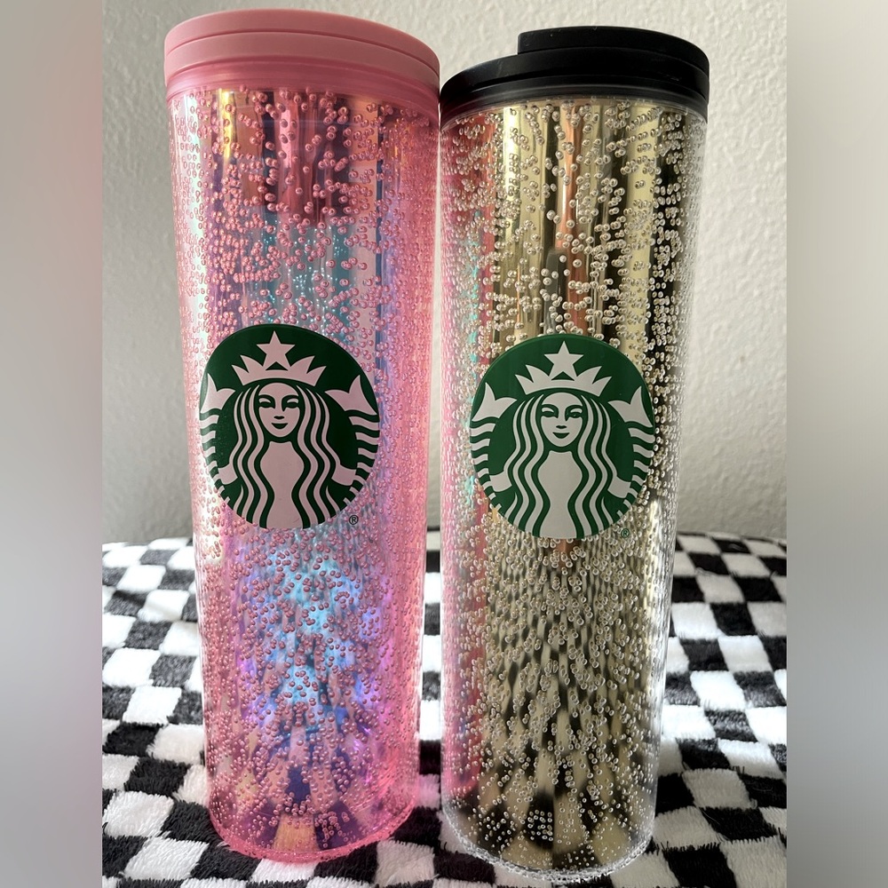 Set of two Starbucks bubble tumblers for hot or cold drinks